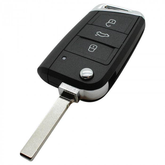 Skoda klapsleutel 3 knoppen Keyless GO 434Mhz P-N: 5E0 959 752 A