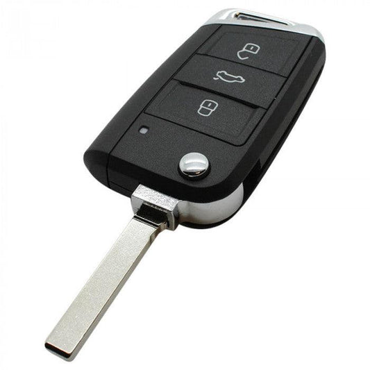 Skoda klapsleutel 3 knoppen Keyless GO 434Mhz P-N: 5G0 959 752 BC-5G0 959 752 AB-5E0 959 752 E